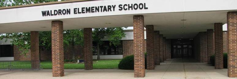 Front entrance of Waldron Elementary School